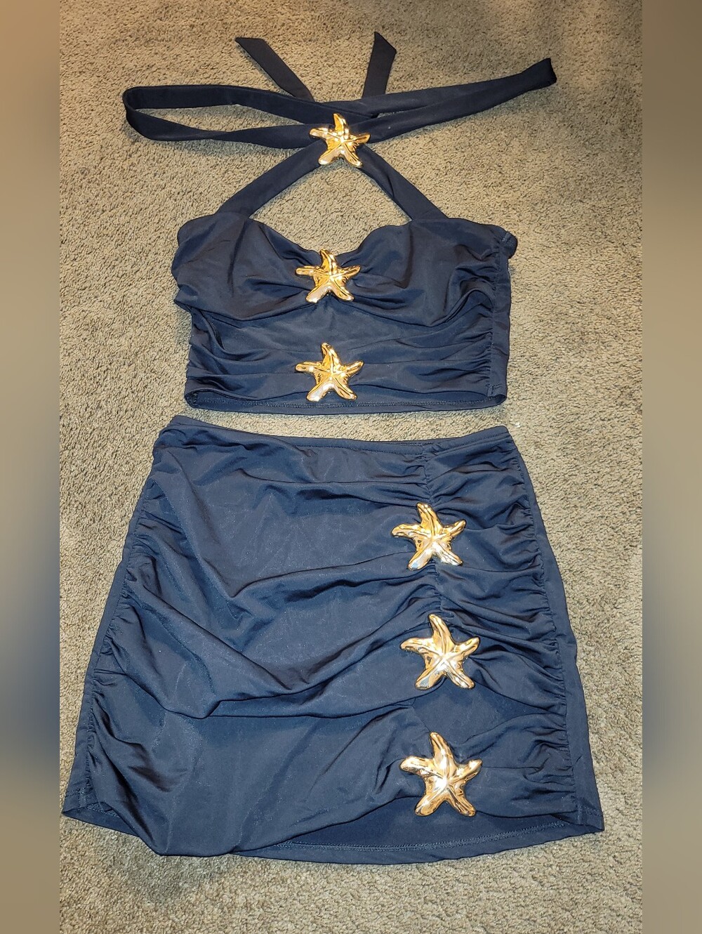 Starfish-Embellished Ruched Mini Skirt - Women